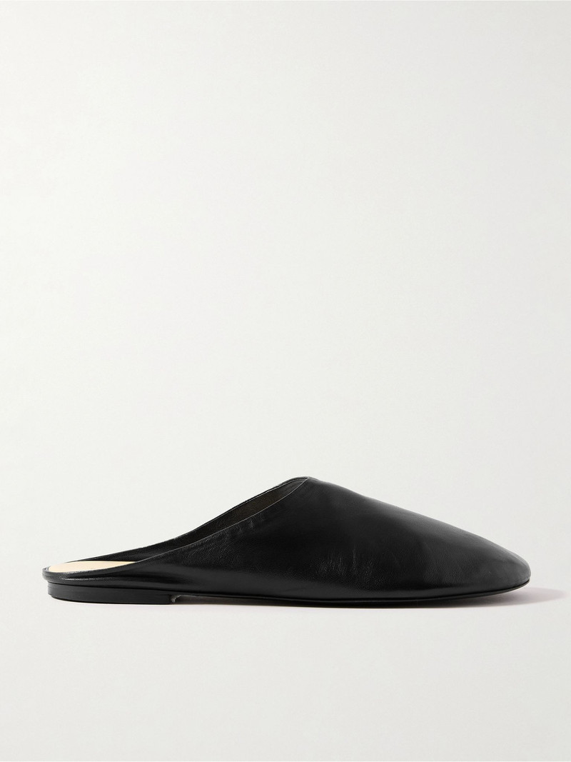 Glove leather slippers Black 1