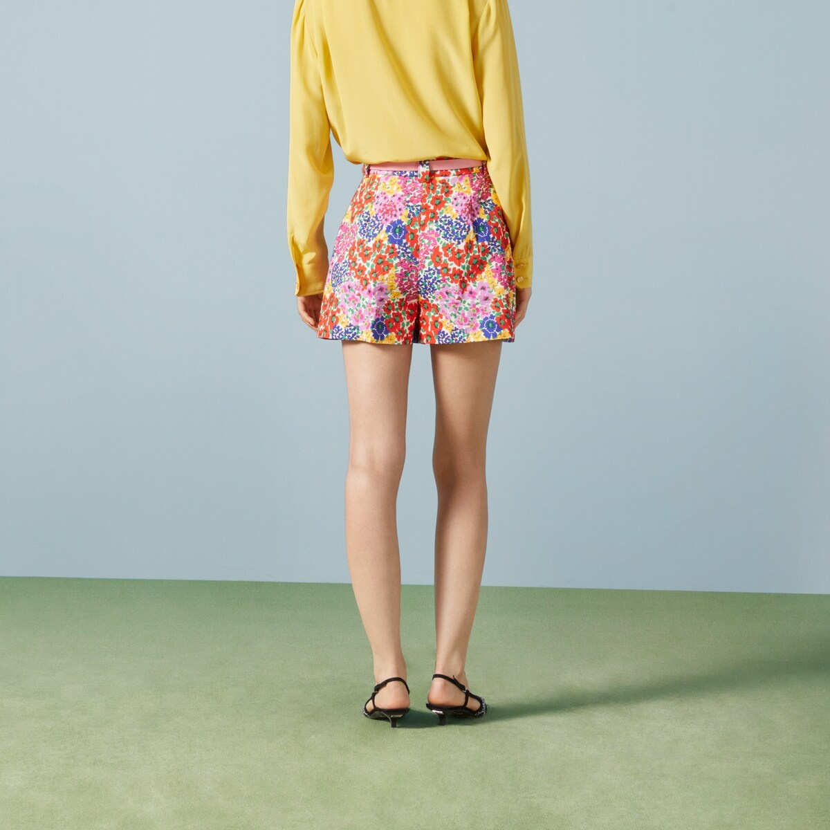 Floral print cotton shorts - 6
