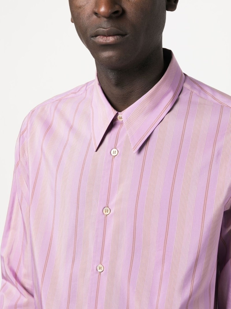 long-sleeved striped shirt - 5