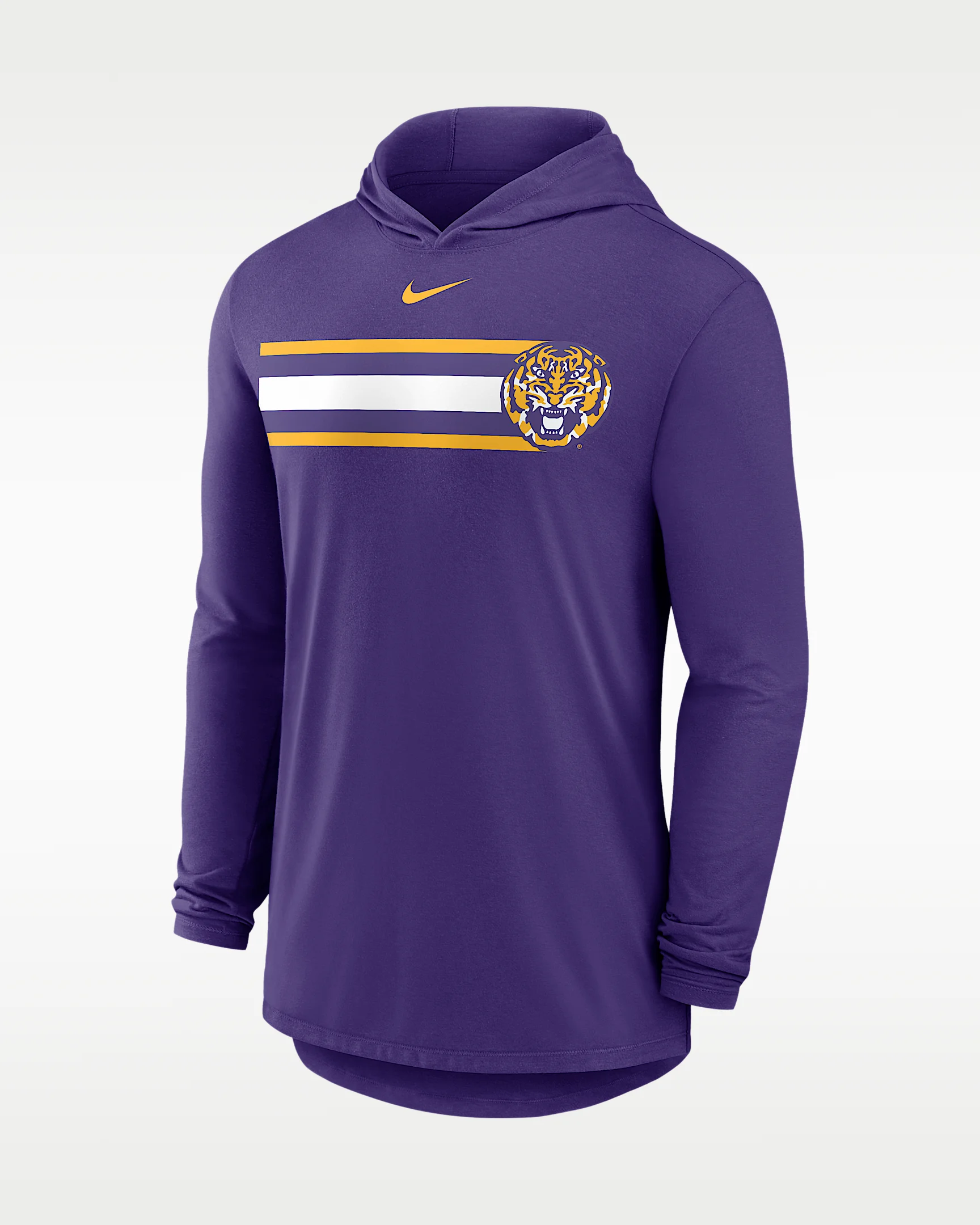 LSU Primetime Pattern Men's Nike Dri-FIT College Long-Sleeve Hooded T-Shirt - 1