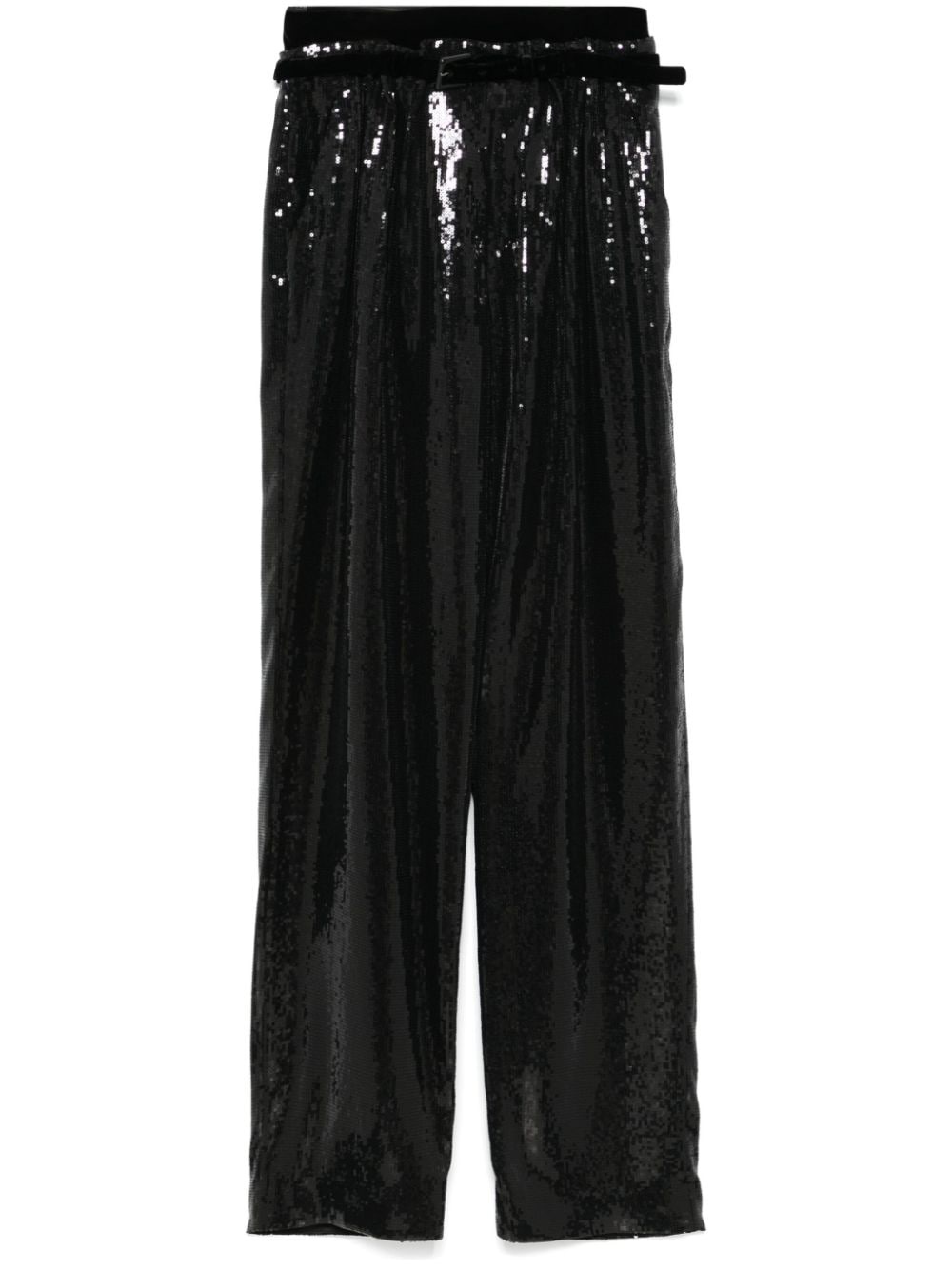 sequin-embellished trousers - 1