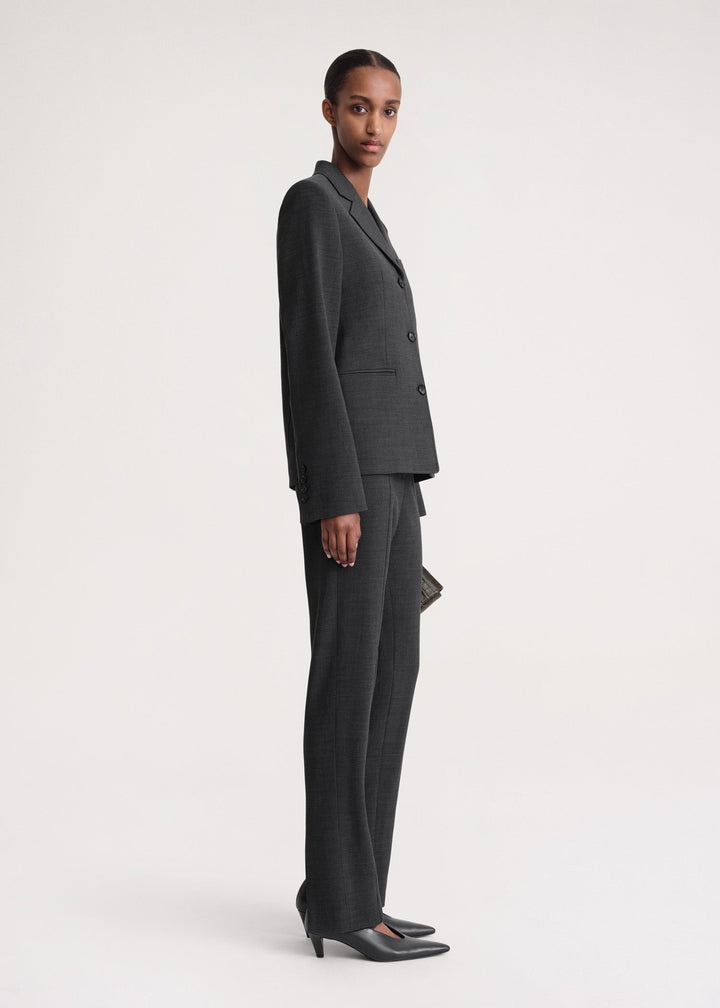 Petite crepe suit jacket charcoal mélange - 3