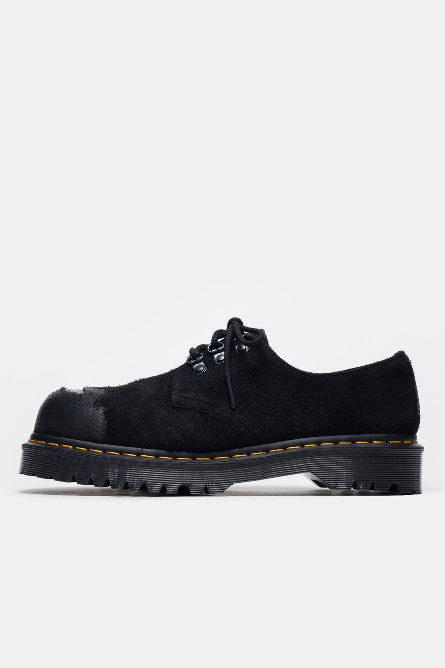 1461 Burnished Hairy Suede ST Shoe in Black - 1