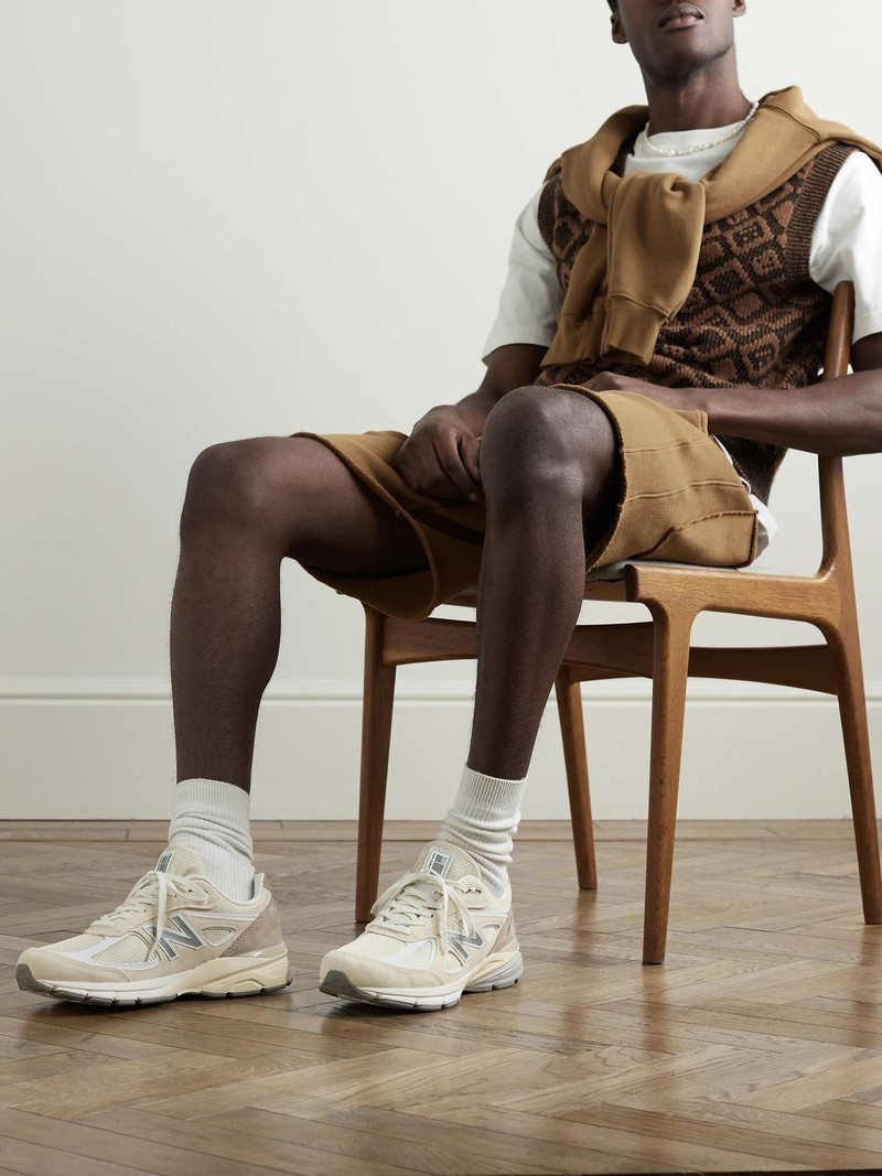 New Balance 990v4 Suede and Mesh Sneakers outlook