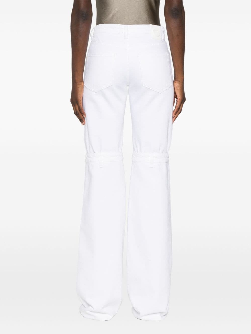 open-knee flared jeans - 4