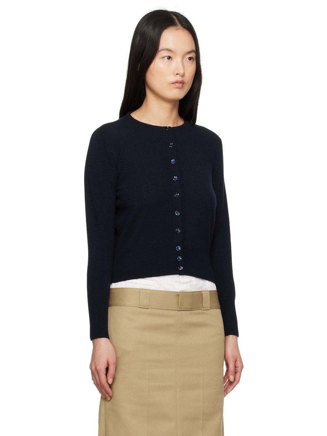 Navy Wool Cardigan - 2