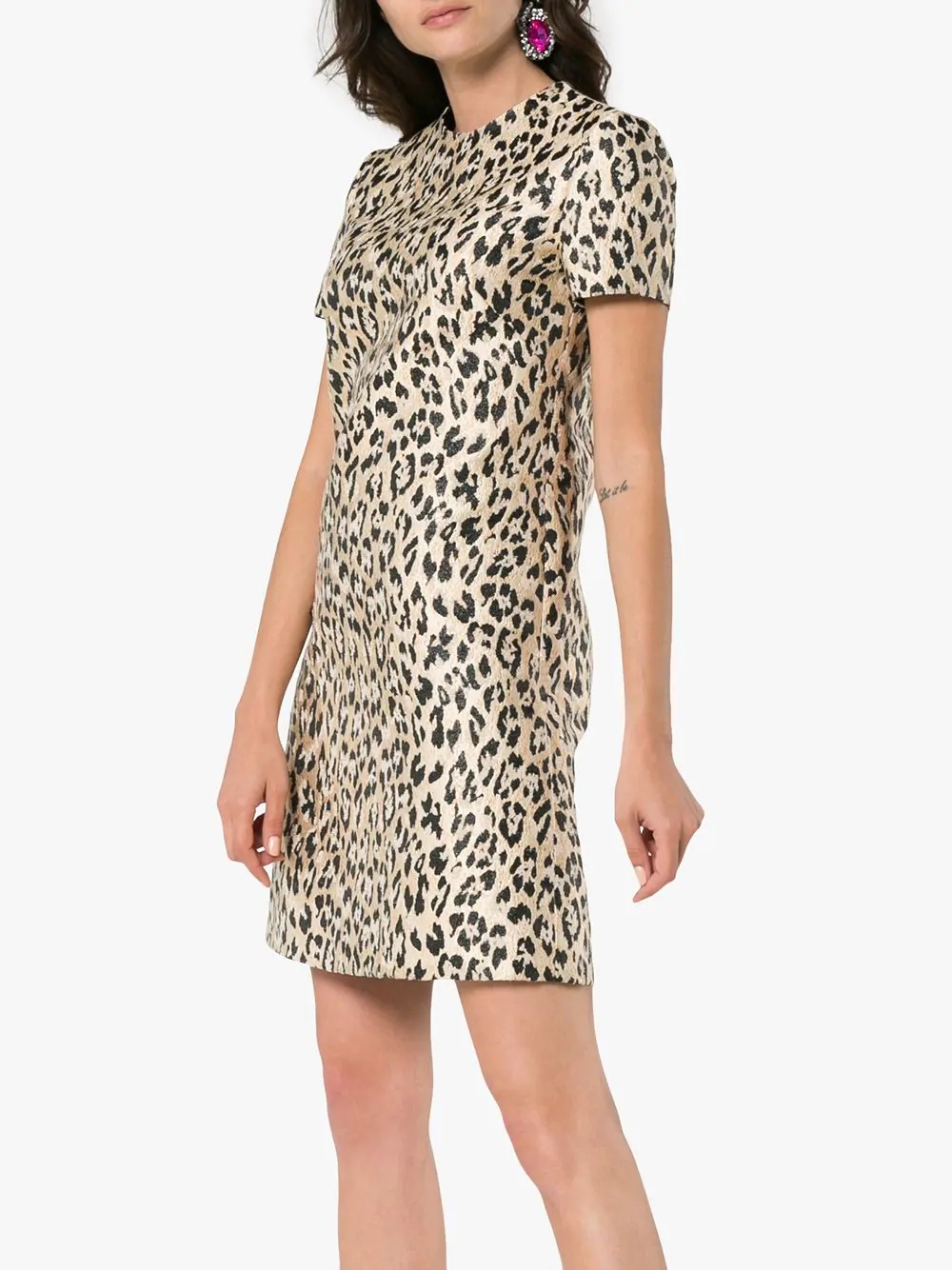 leopard print mini dress - 3