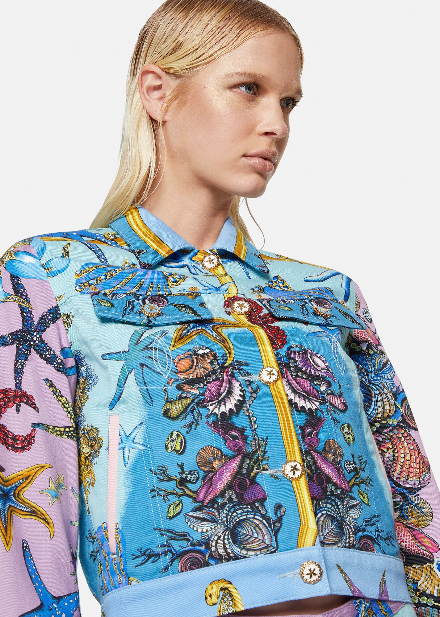 Trésor de la Mer Print Denim Jacket - 5