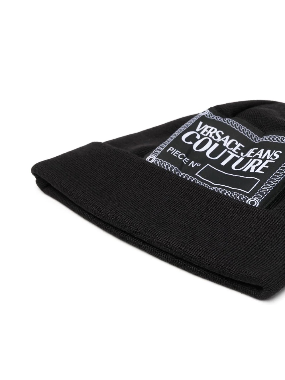 logo-patch knitted beanie - 2