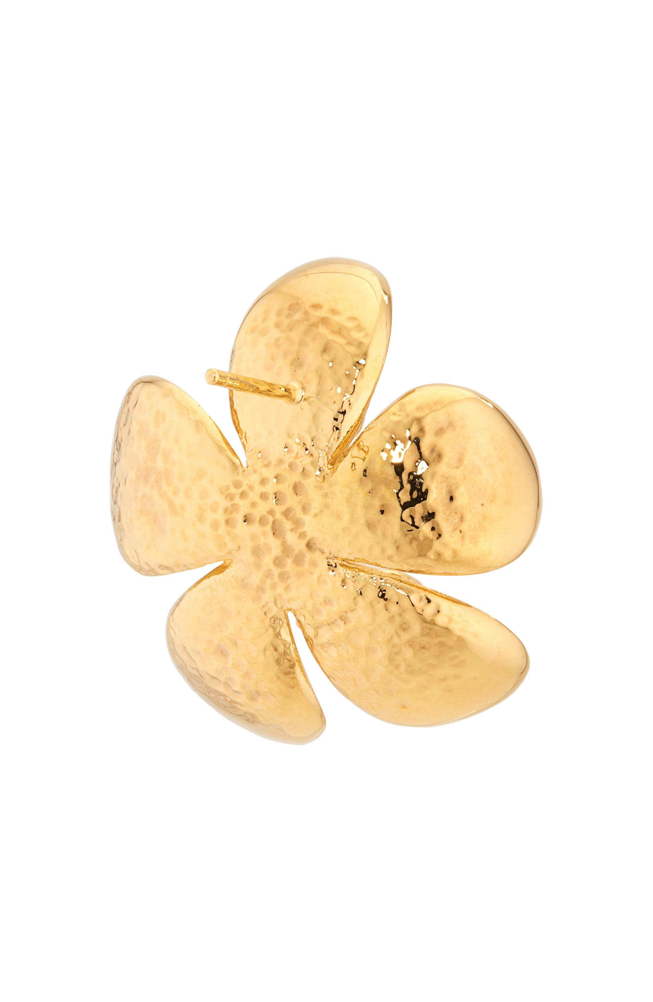 Oscar de la Renta Small Cherry Blossom Clip-On Earrings in Yellow Gold at Nordstrom - 4