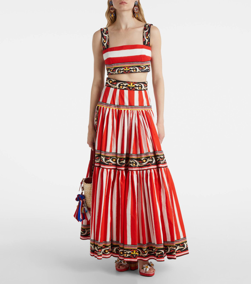 Dolce & Gabbana Striped cotton-blend bra top outlook