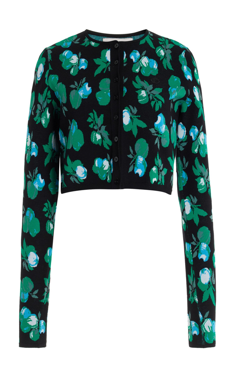 Jacquard Knit Cardigan blue - 1