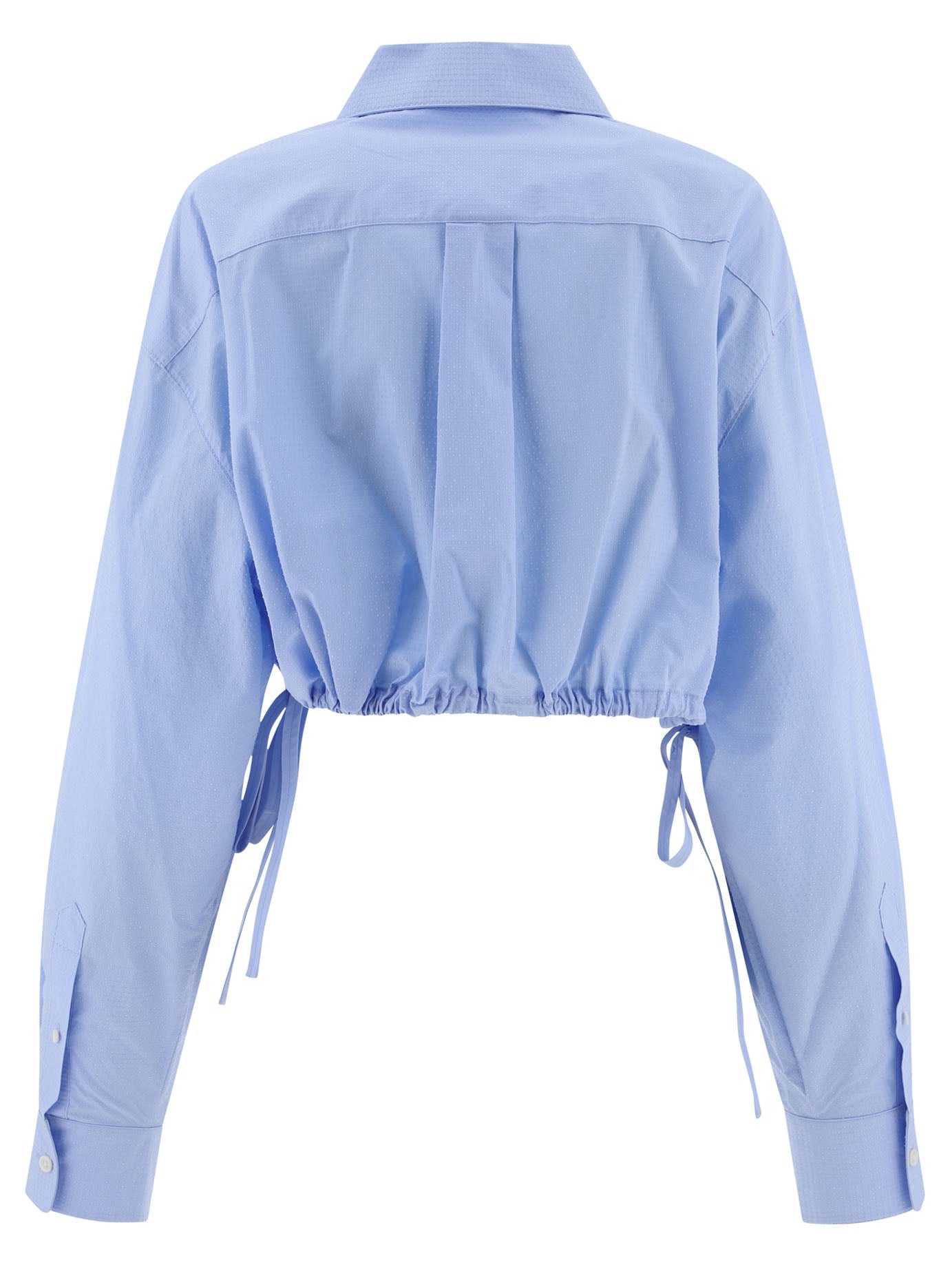 Alexander Wang Cropped Drawstring Shirt With Crystal Hotfix - 2