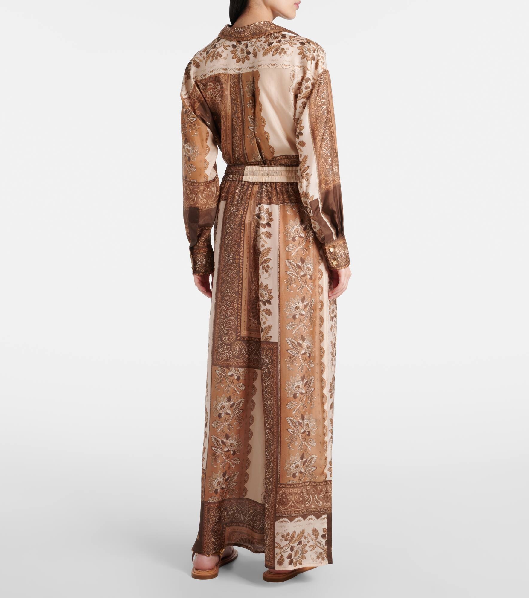 Lucky printed silk straight pants - 3