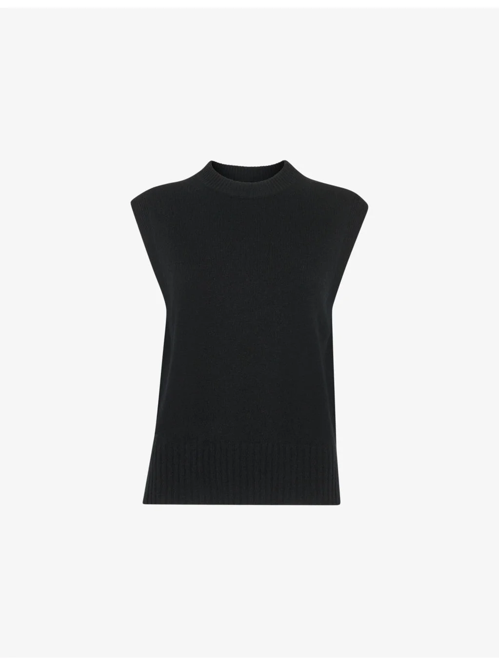 Sleeveless round-neck wool sweater vest - 1