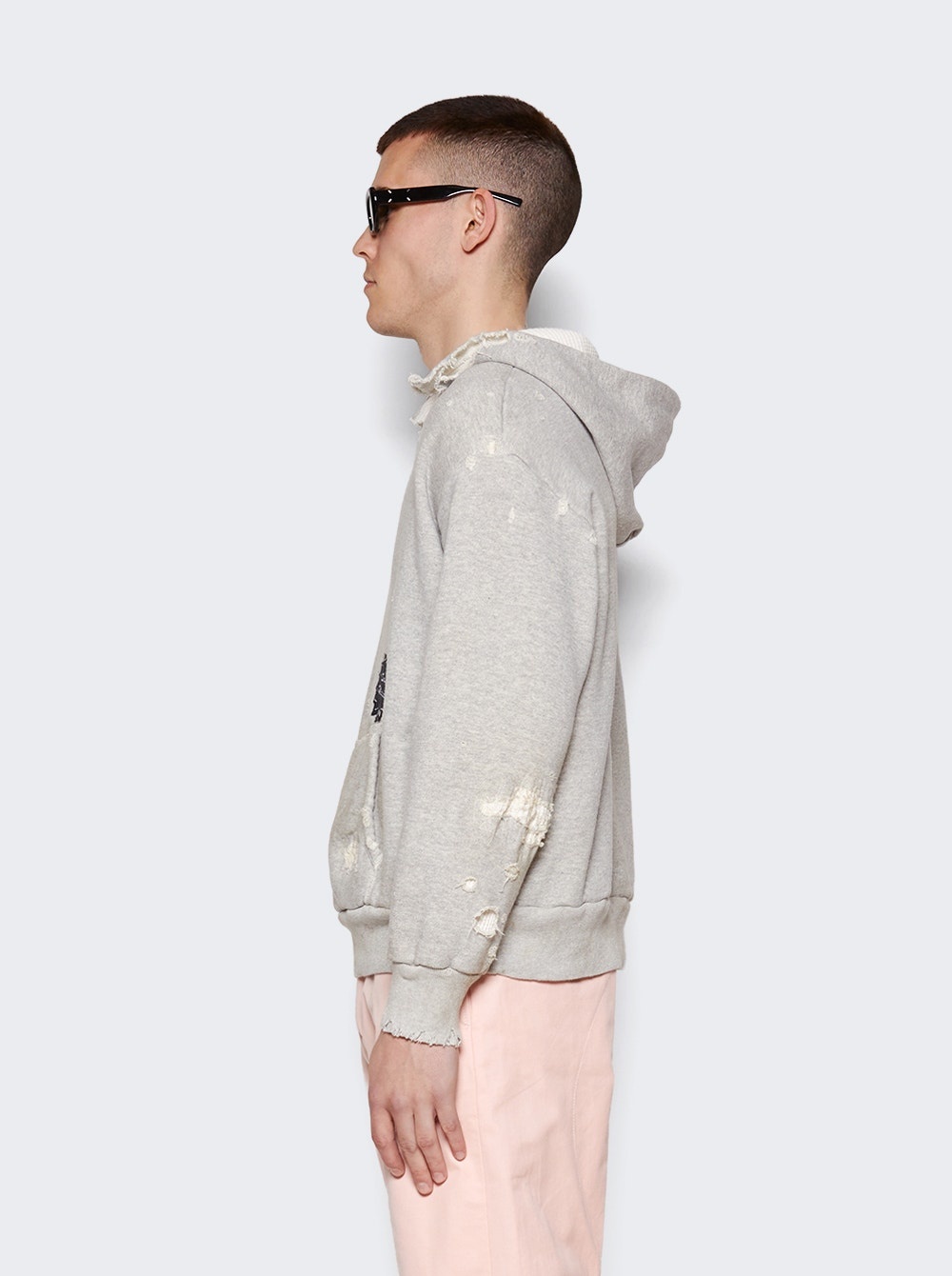 Distressed Hoodie Grey - 4