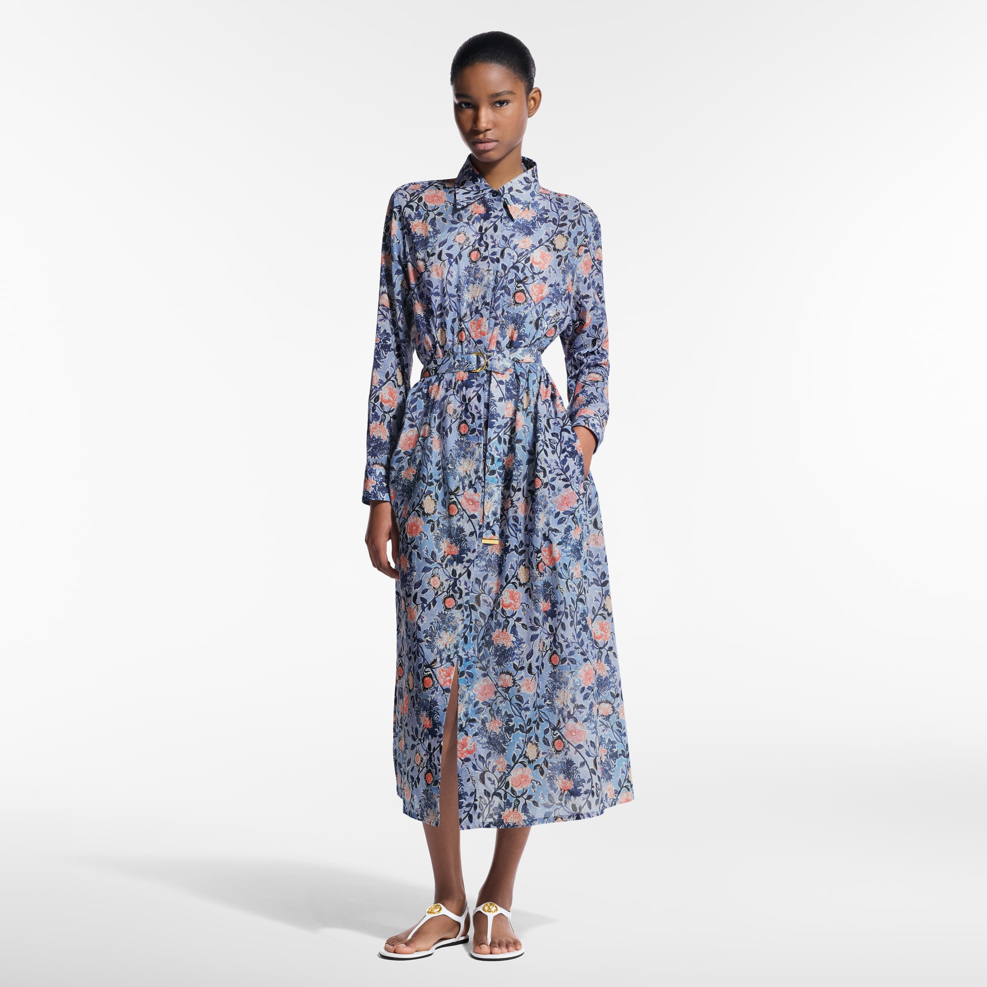 Floral Vine Shirt Dress - 4