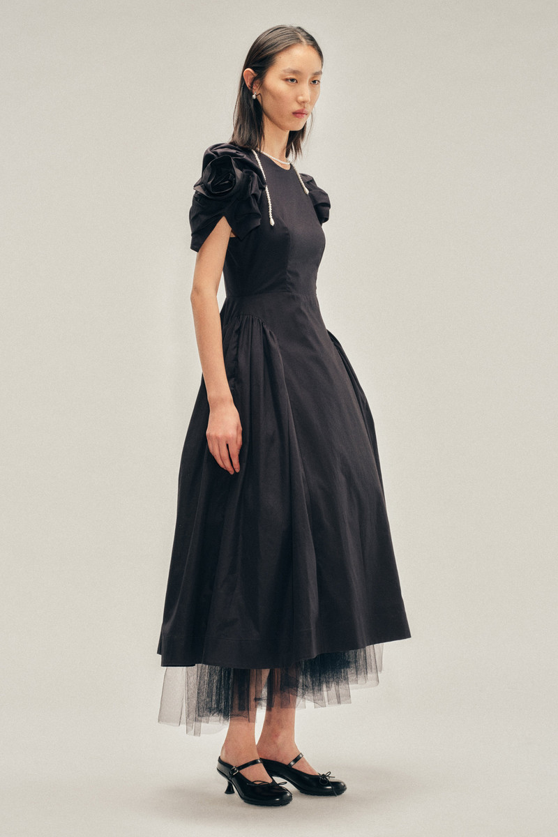 Simone Rocha Rose Puff Sleeve Hip Dress outlook