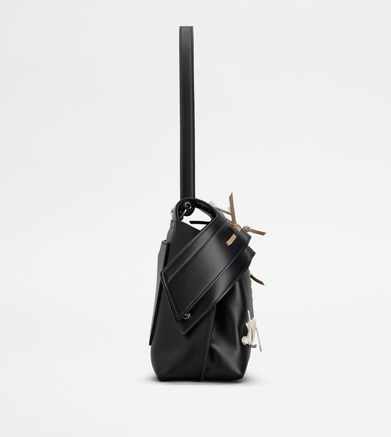 TOD'S WAVE BAG IN LEATHER SMALL - BLACK 2