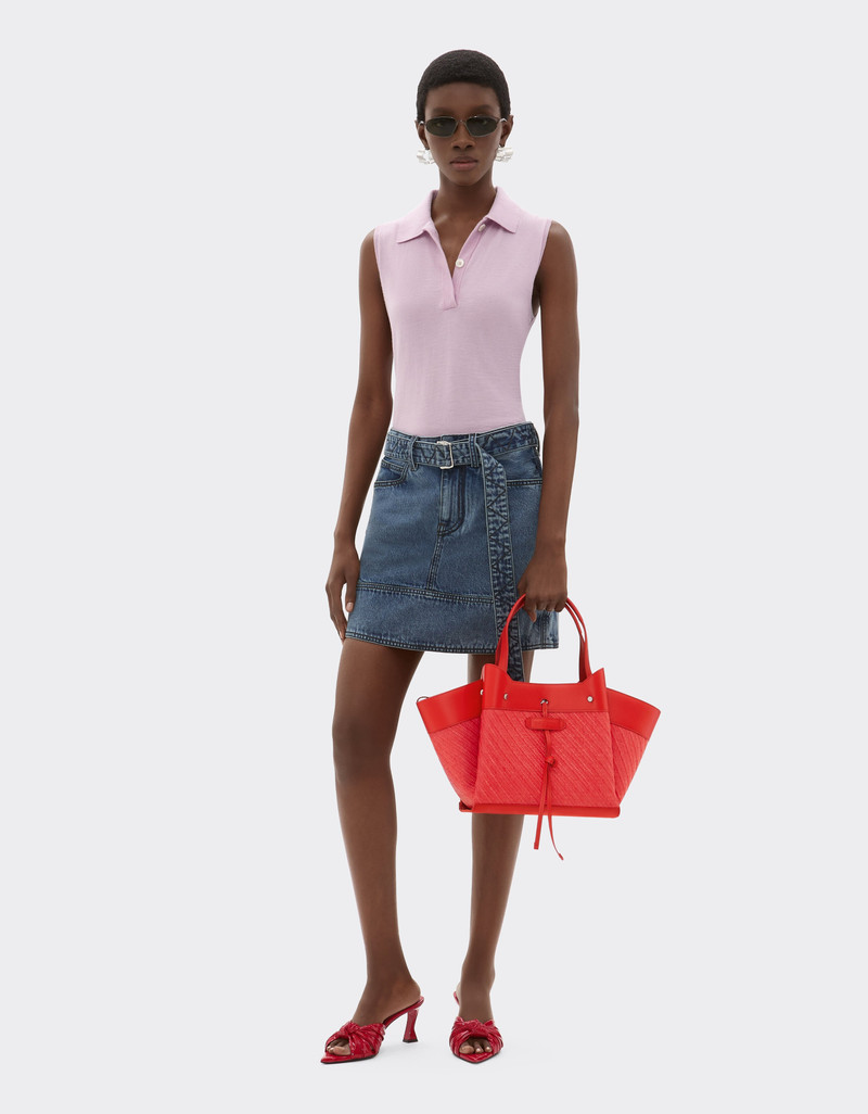 Ferrari Small Ferrari raffia and leather tote bag outlook