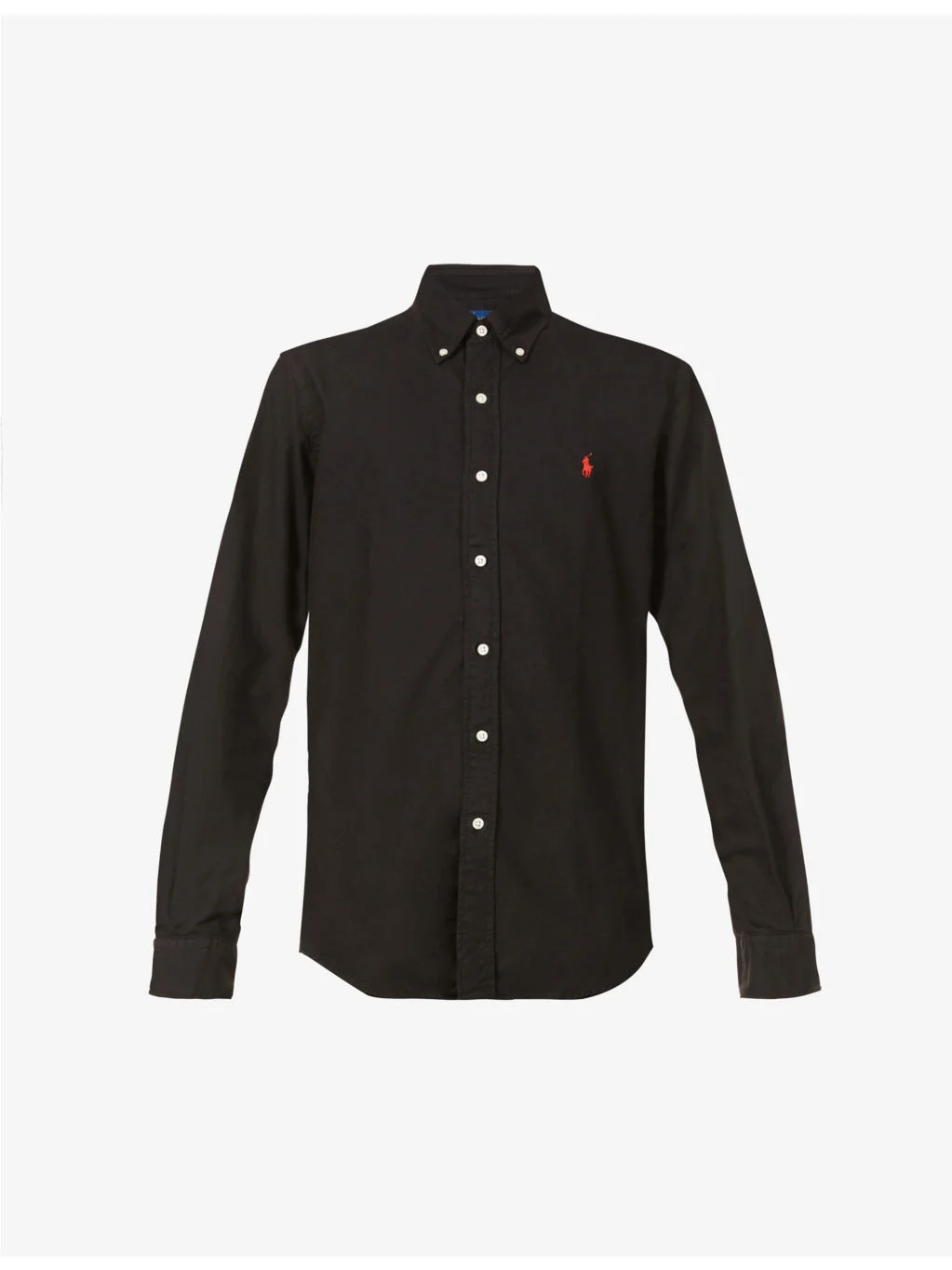 Long-sleeved garment-dyed custom-fit cotton Oxford shirt - 1