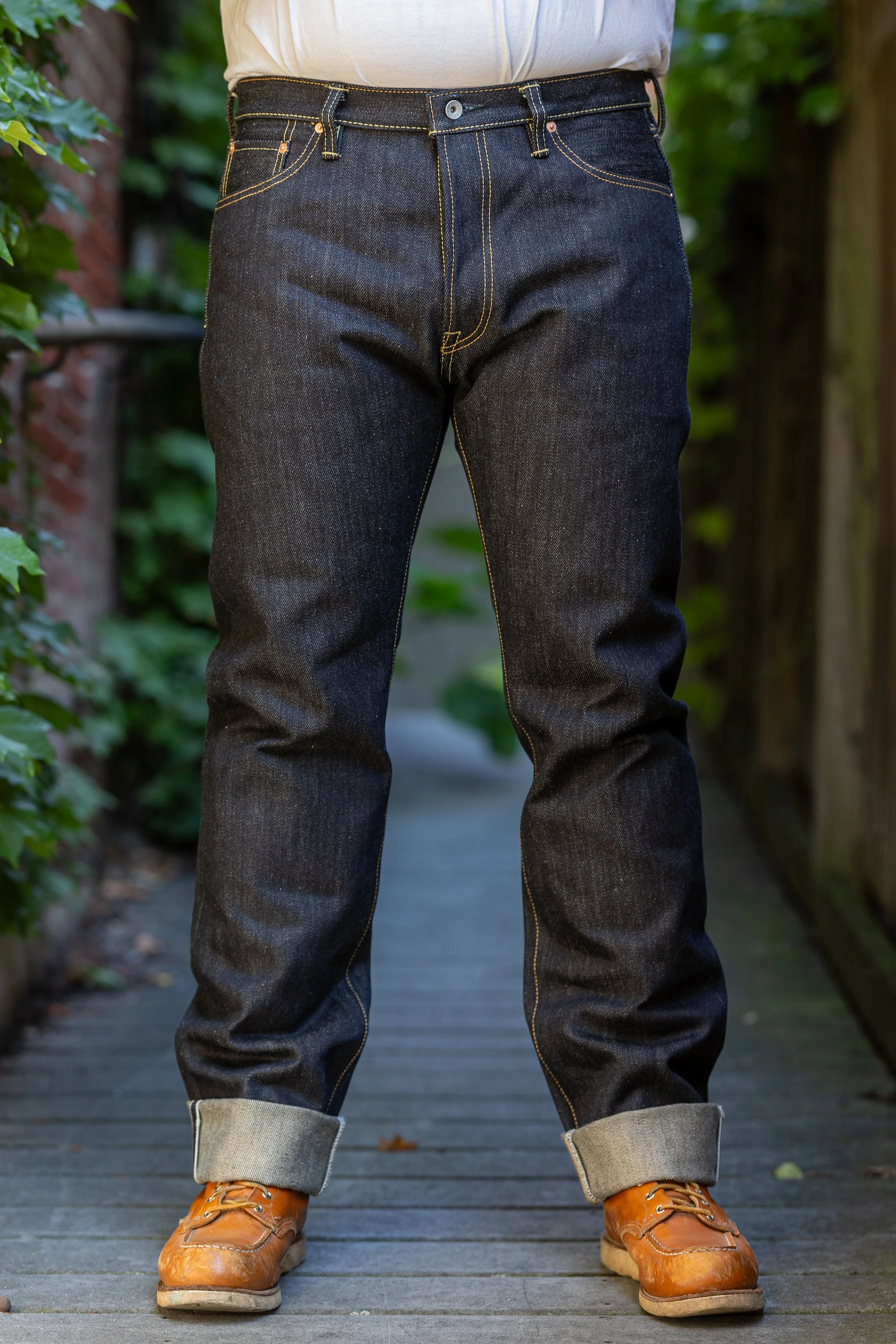 IRON HEART IH-888-XHS 25OZ SELVEDGE DENIM MEDIUM/HIGH RISE TAPERED CUT JEANS - INDIGO - 1