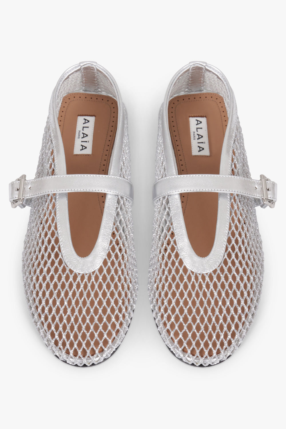 FISHNET MESH BALLET FLAT | SILVER - 4