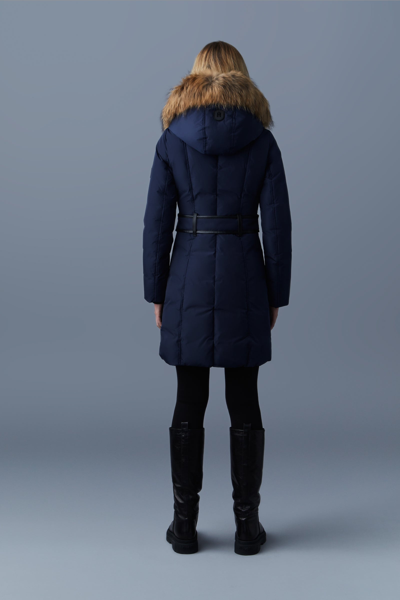 KAY down coat with natural fur Signature Mackage Collar - 4