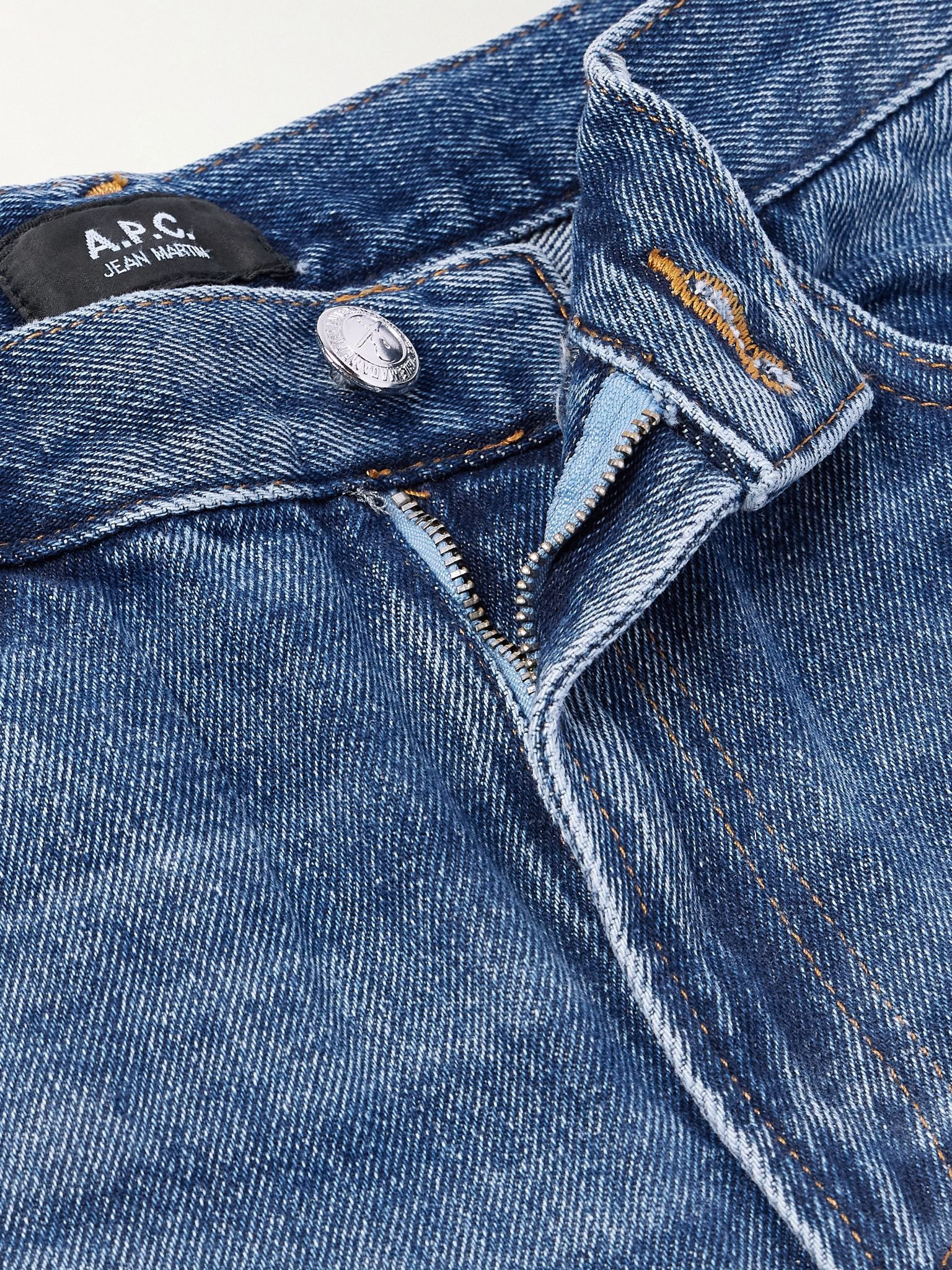 Martin Straight-Leg Cropped Stonewashed Jeans Blue - 6