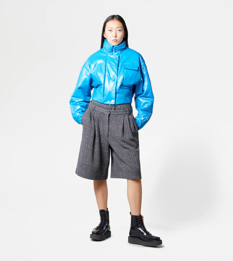 Tod's CROPPED PADDED LEATHER JACKET - BLUE outlook