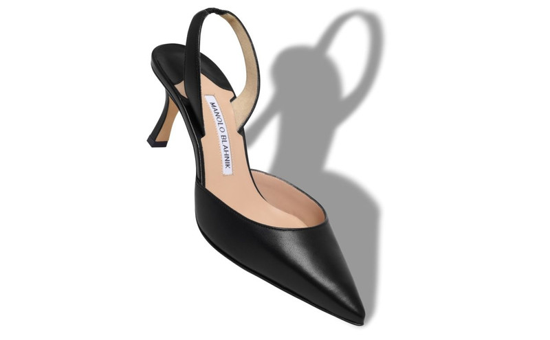 Black Nappa Leather Slingback Pumps 1