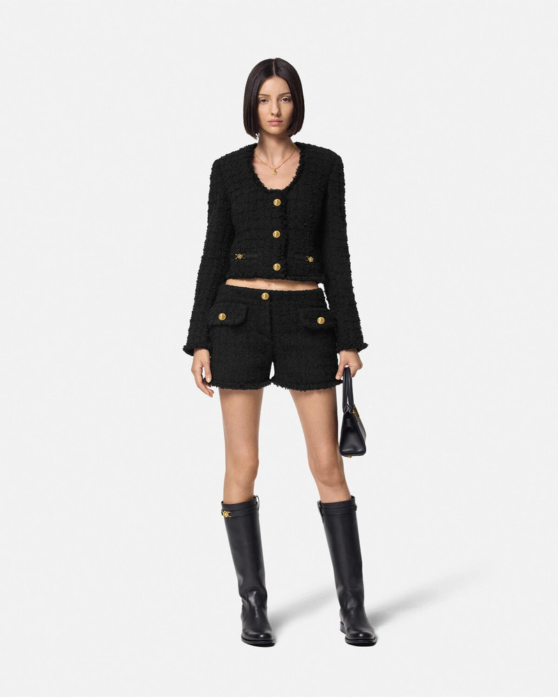 VERSACE Heritage Tweed Crop Cardigan Jacket outlook