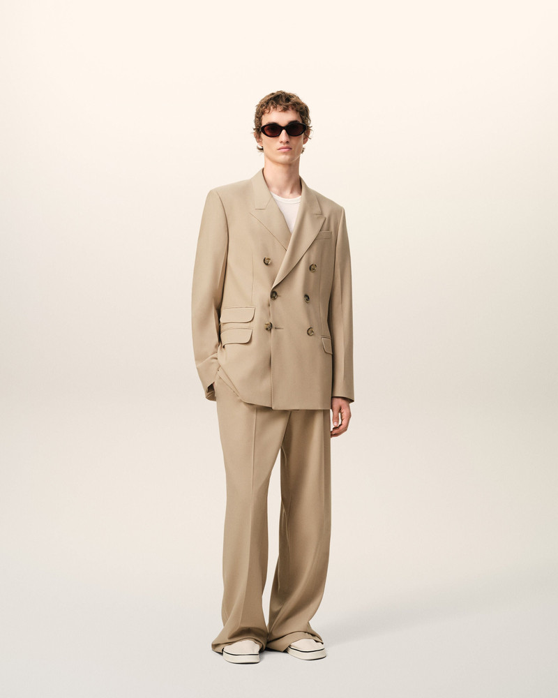 AMI Paris BEIGE NEW WOOL DOUBLE BREASTED STRAIGHT JACKET outlook