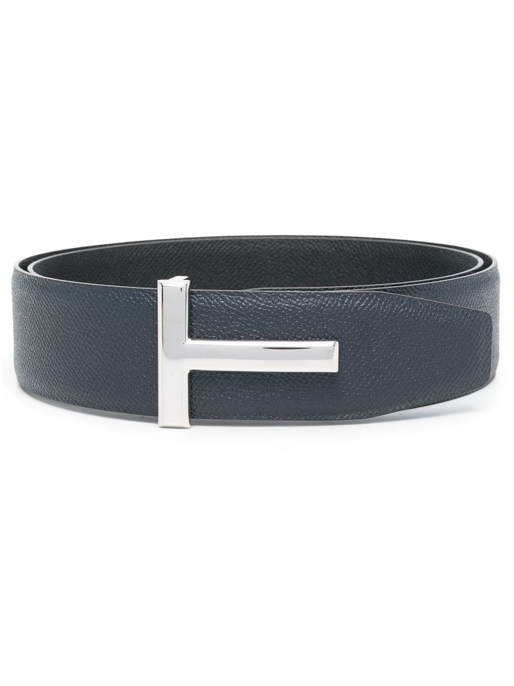 logo-plaque leather belt - 1