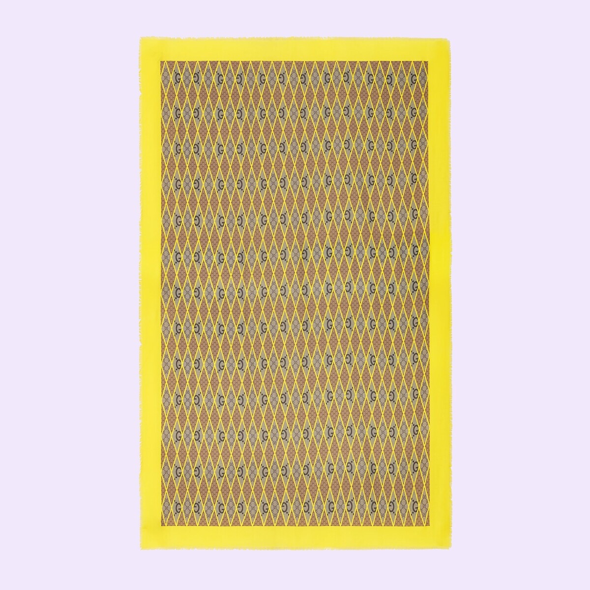 Silk wool GG rhombus scarf - 2