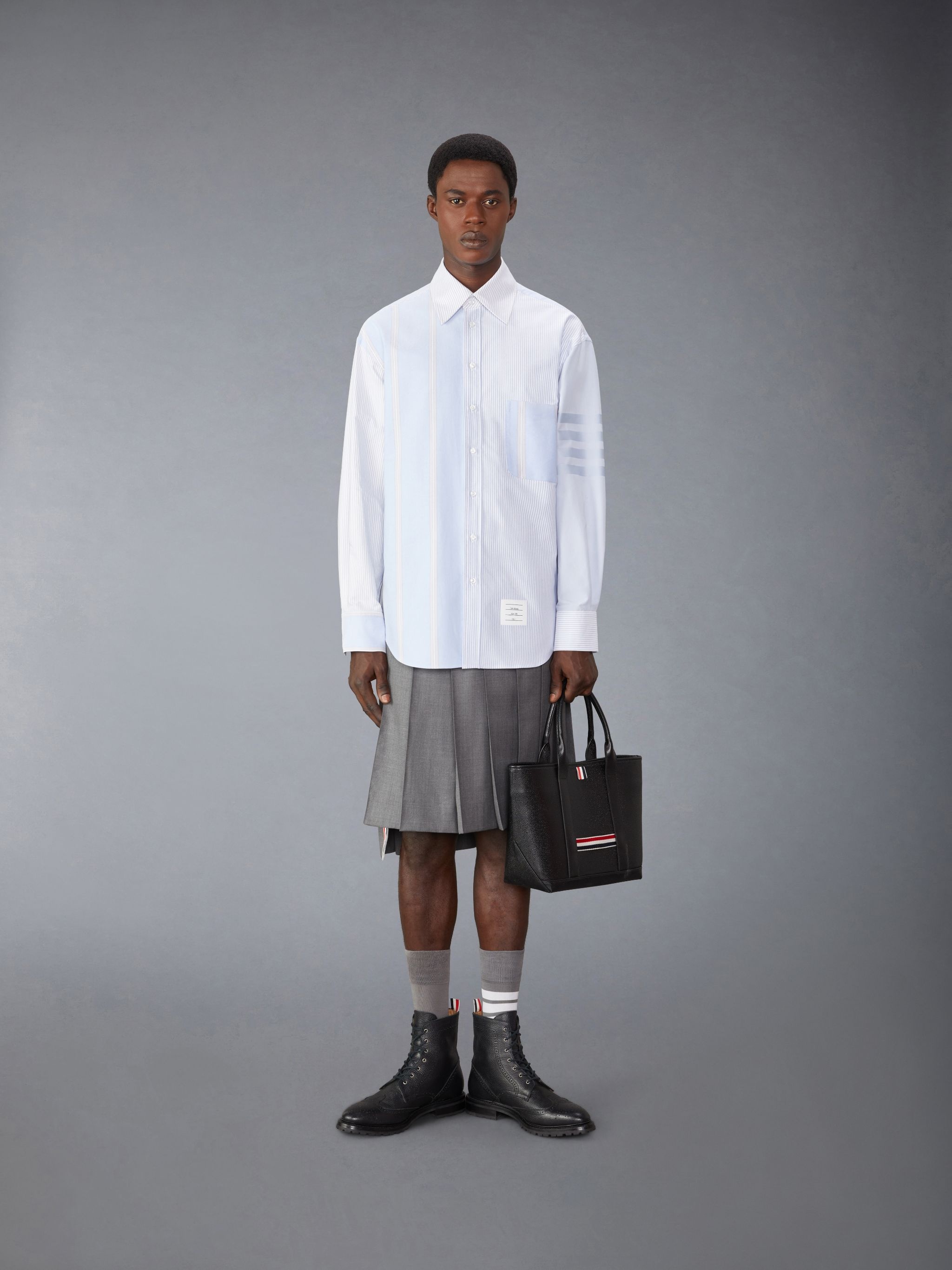 Cotton 4-Bar Oversized Shirt - 3