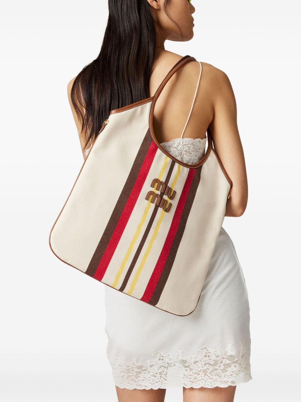 Ivy striped tote bag - 3
