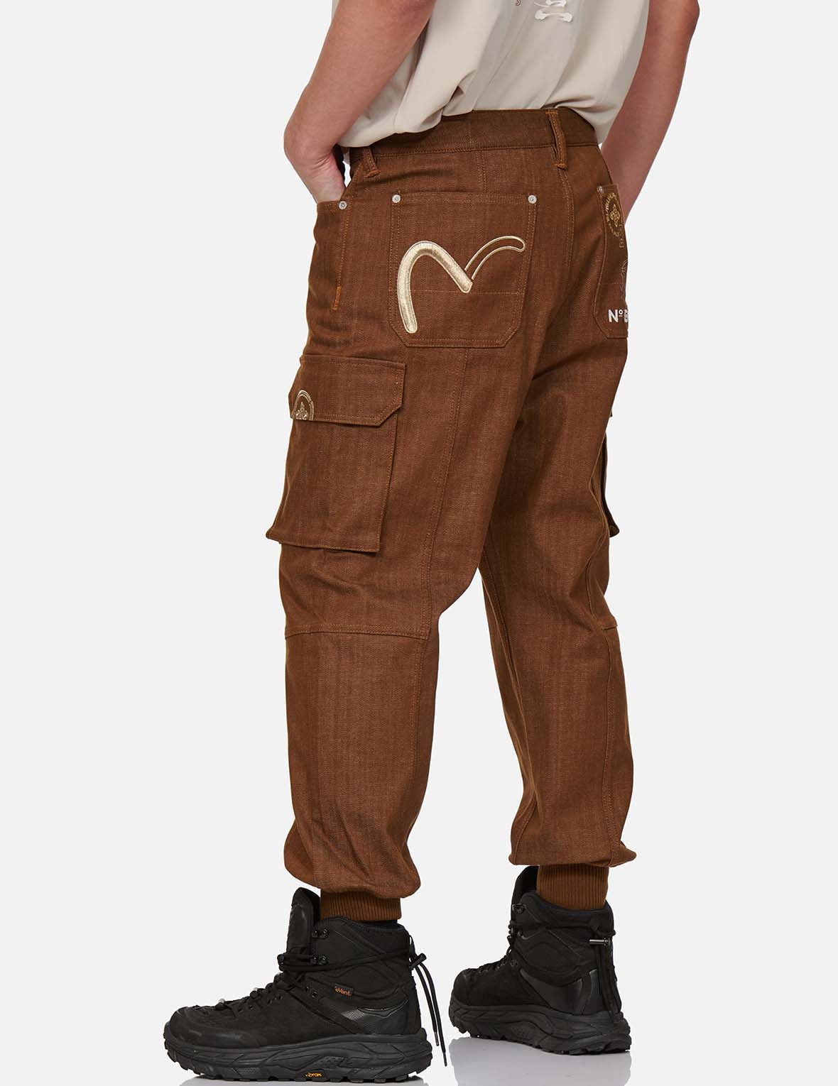 Kanji Embroidered Straight Fit Baggy Worker Jeans - 9