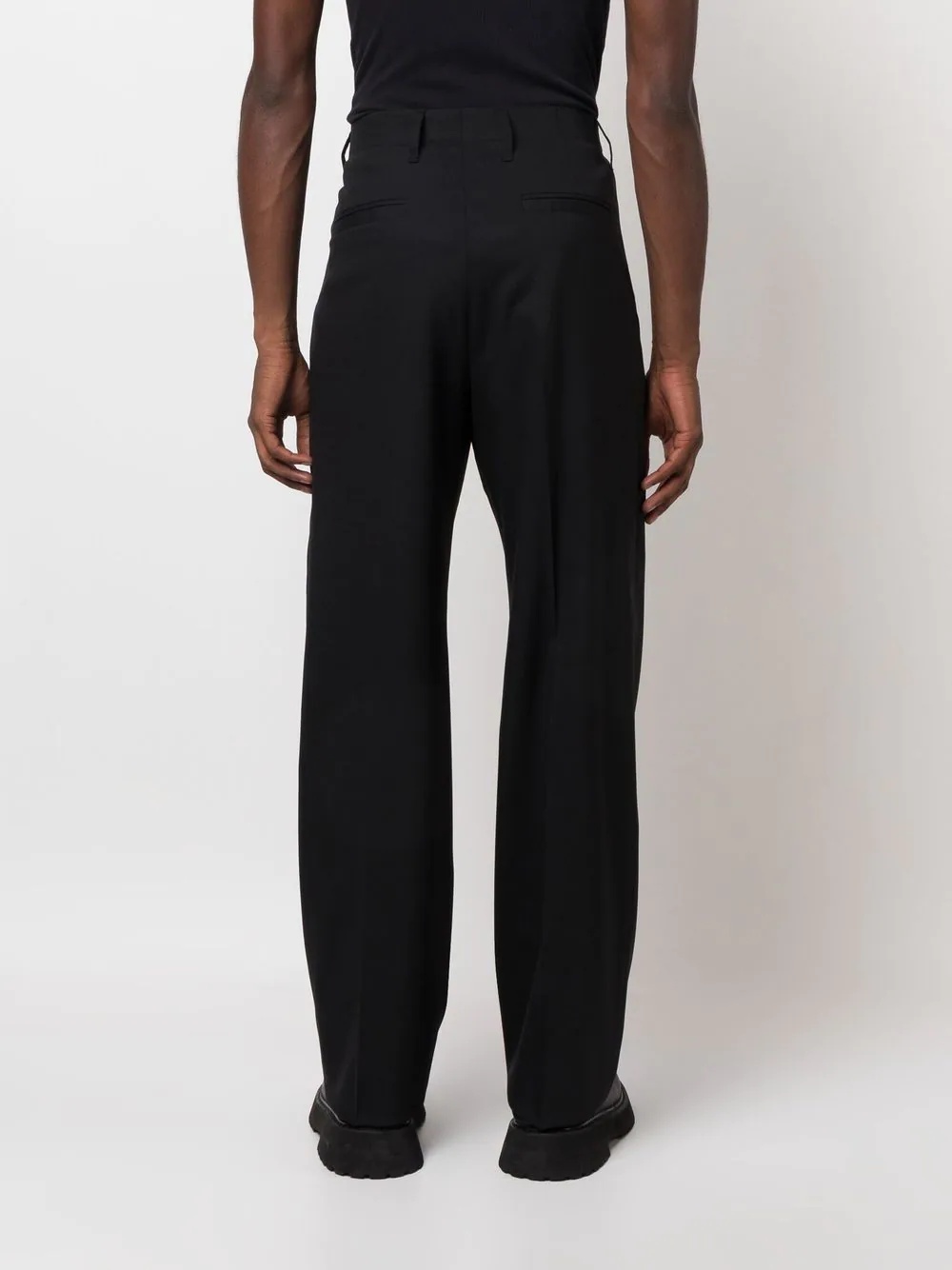 straight-leg twill trousers - 4