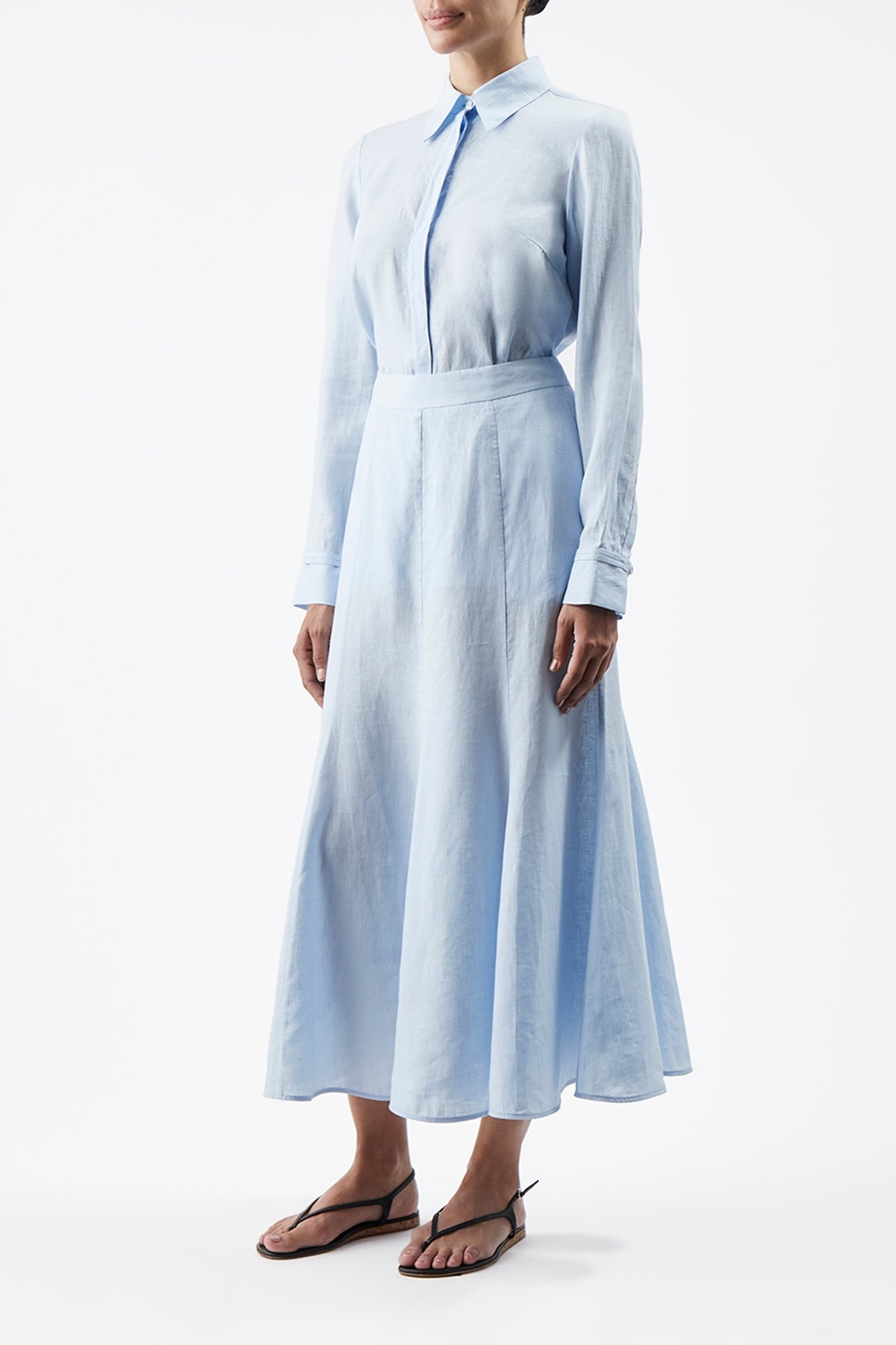 Tate Skirt in Aloe Linen - 3
