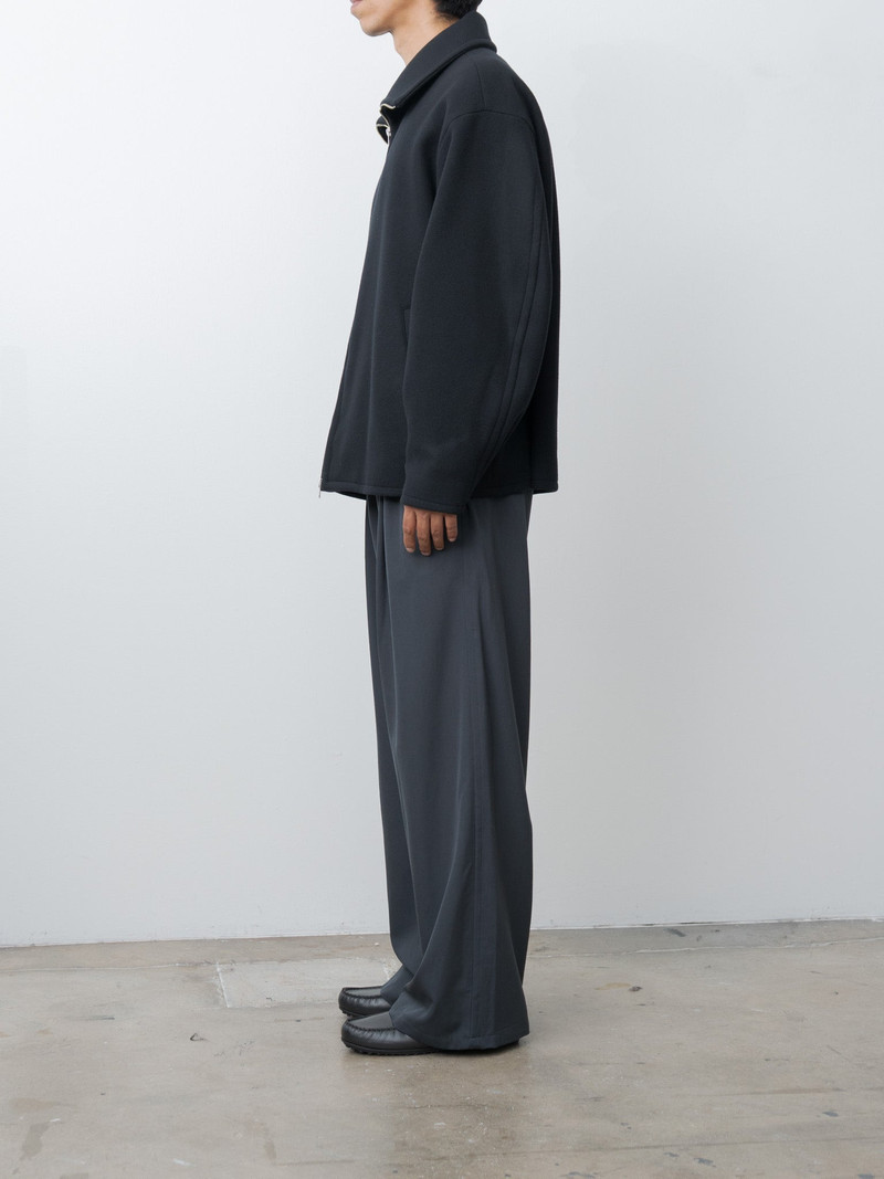 Melton Stand Collar Zip Blouson - Black 4