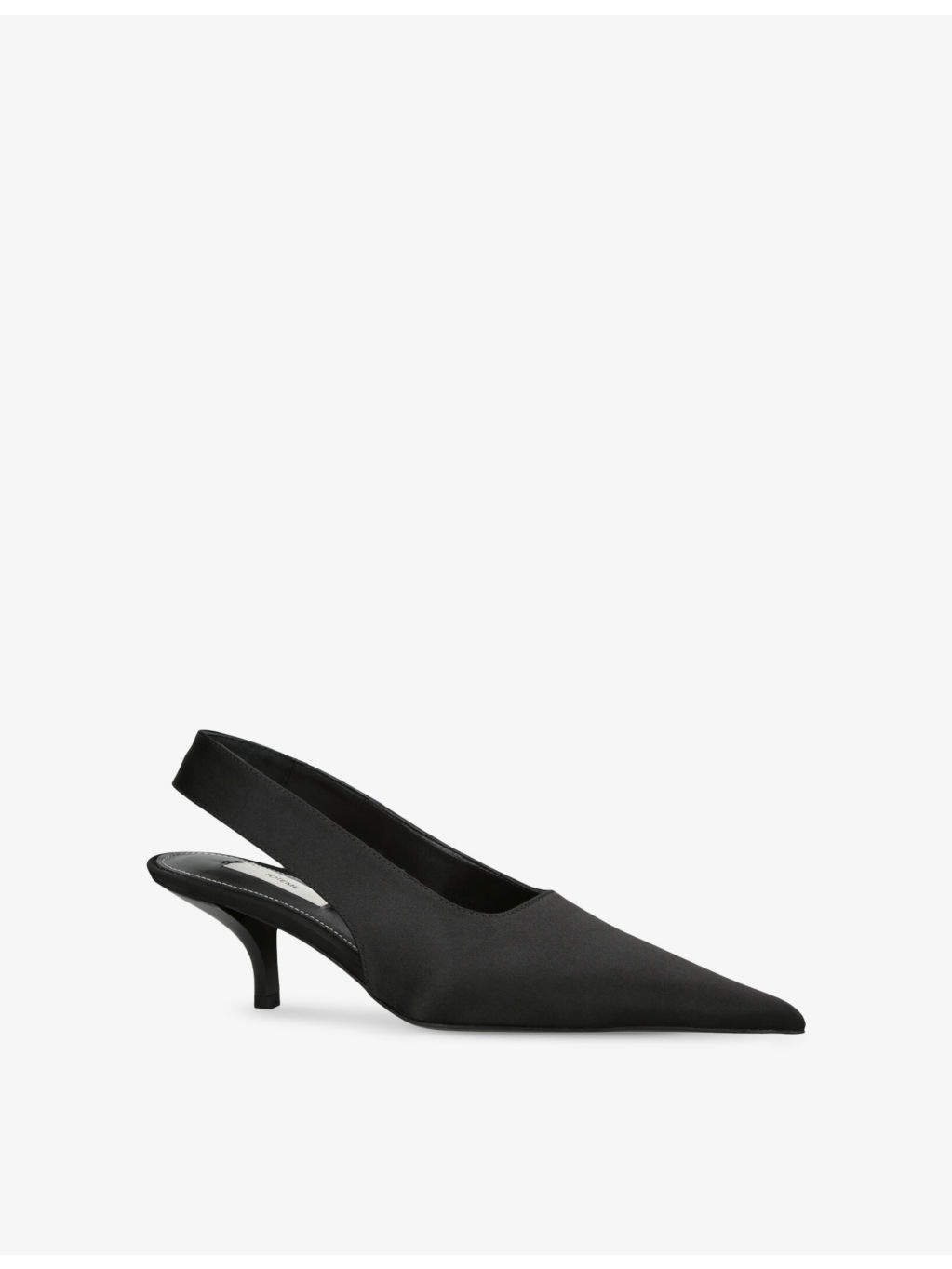 Pointed-Toe Satin Slingback Heels - 3