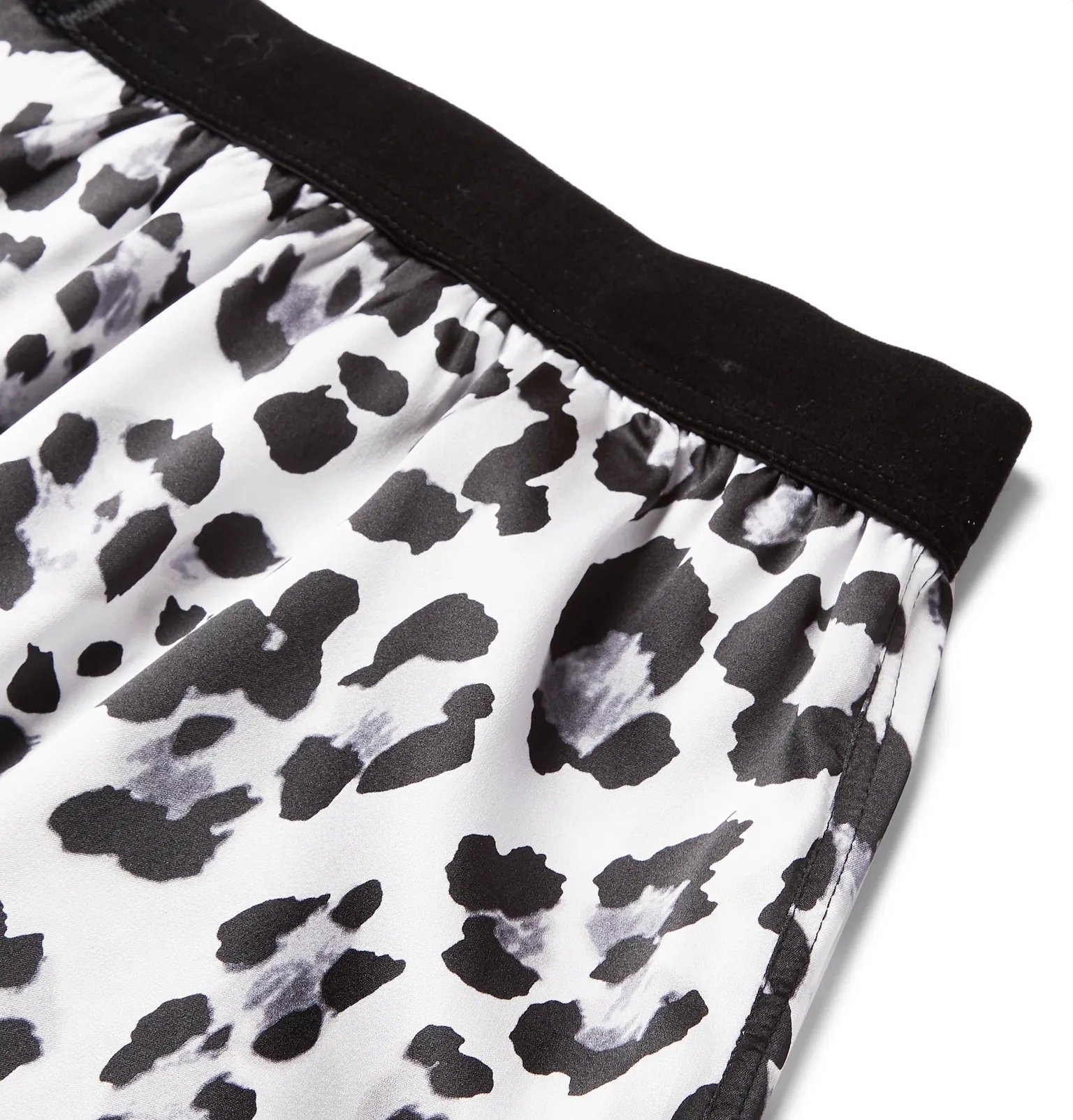 Velvet-Trimmed Leopard-Print Stretch-Silk Satin Boxer Shorts - 9