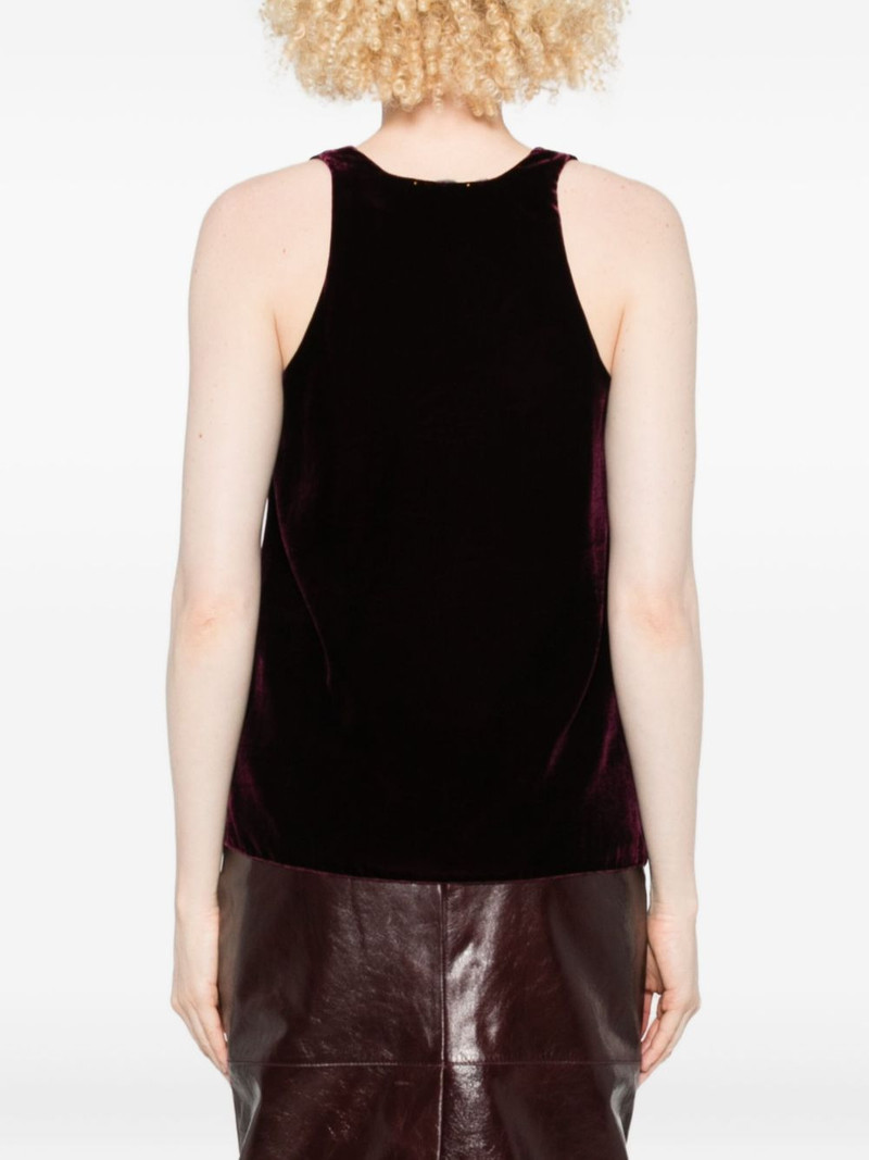 velvet V-neck top 4