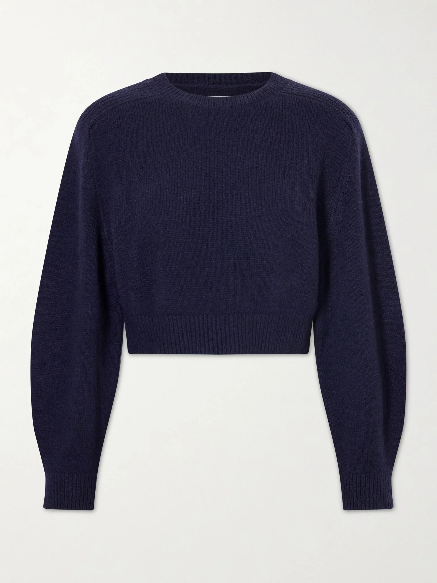 Masie cropped wool and cashmere-blend sweater Navy - 1