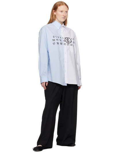 MM6 Maison Margiela Blue & White Asymmetrical Shirt outlook