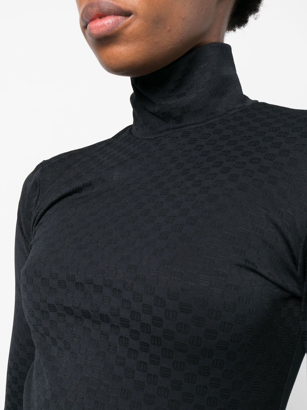 jacquard turtleneck top - 5