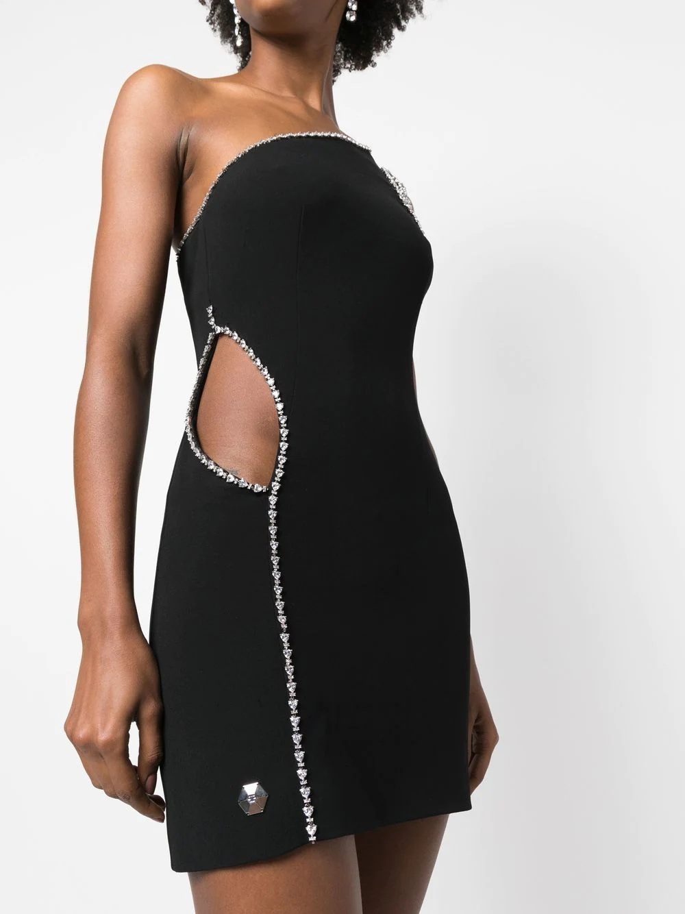 crystal embellished asymmetrical mini dress - 5