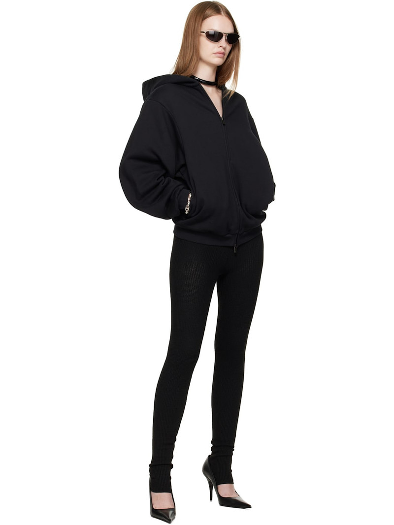 ESSENTIALS Black 90s Fleece Zip-Up Hoodie outlook
