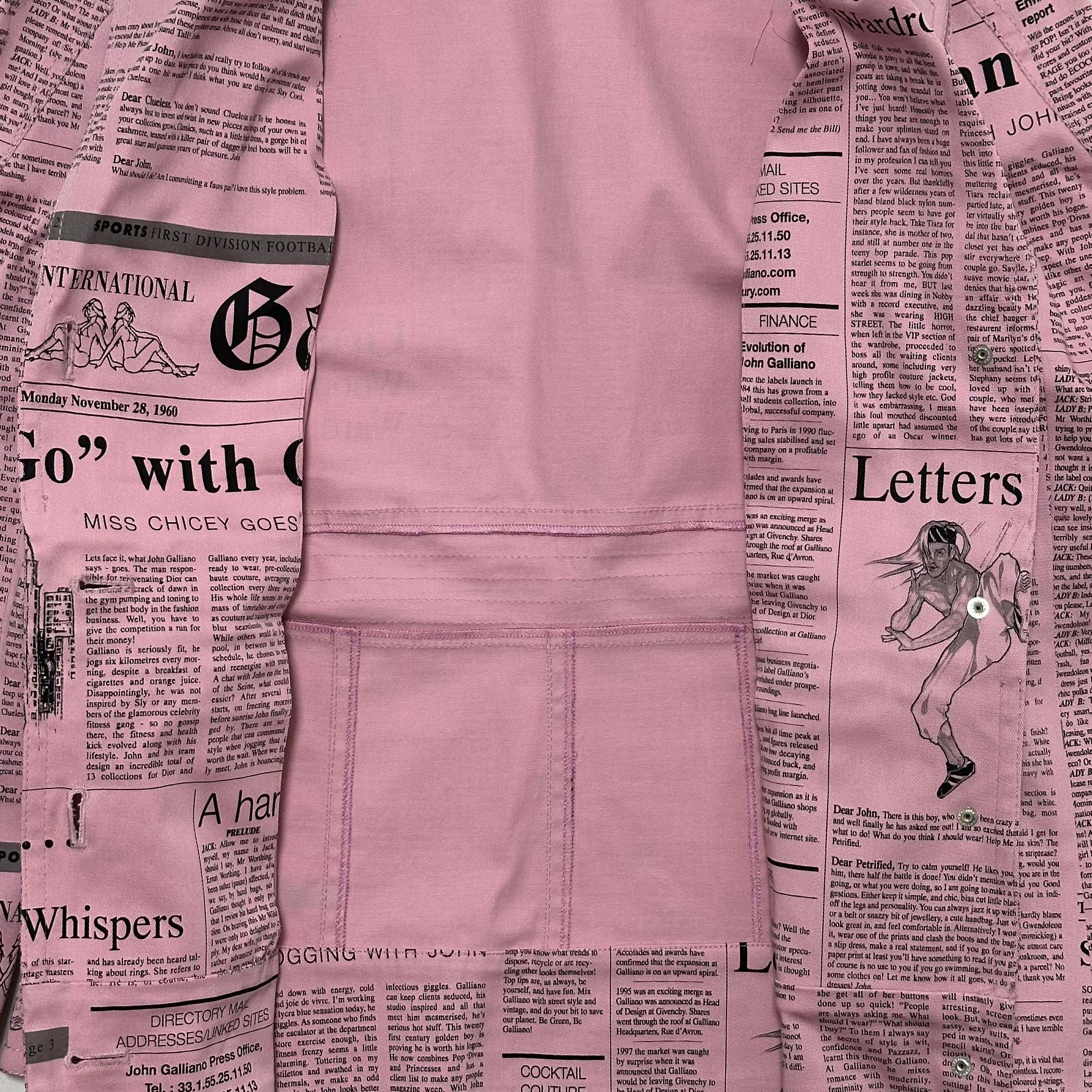 JOHN GALLIANO Spring Summer 2005 Newspaper Print Jacket - 6